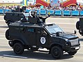 A Kazakh army 3rd generation SandCat mounting a NSV heavy machine gun.