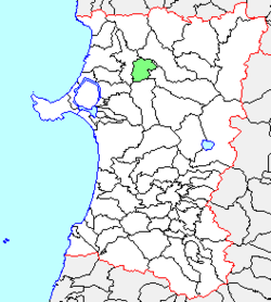 Location of Aikawa in Akita