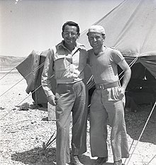 Carmi (on the left), 1948. Meitar collection, National Library of Israel