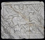 Low relief of a Thracian horseman, 3rd century, marble; height: 0.22 m, width: 0.225 m, thickness: 0.032 m[15]