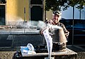 roasted chestnut vendor in Portugal