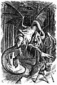 Image 6 "Jabberwocky" Illustration: John Tenniel The Jabberwock, the titular creature of Lewis Carroll's nonsense poem "Jabberwocky". First included in Carroll's novel Through the Looking-Glass (1871), the poem was illustrated by John Tenniel, who gave the creature "the leathery wings of a pterodactyl and the long scaly neck and tail of a sauropod". "Jabberwocky" is considered one of the greatest nonsense poems written in English, and has contributed such nonsense words and neologisms as galumphing and chortle to the English lexicon. More selected pictures