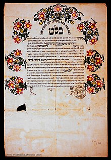 Jewish Ketubah from Egypt, 1873