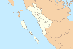 武吉丁宜市在西苏门答腊省的地理位置