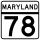 Maryland Route 78 marker