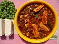 Mattar paneer, a vegetarian dish from India