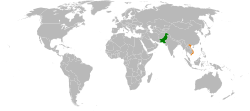 Map indicating locations of Pakistan and Vietnam