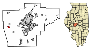 Location of New Berlin in Sangamon County, Illinois.