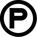 A black Sound recording copyright symbol