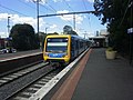 Southbound view from Platform 1, with an X'Trapolis train arriving on a Williamstown-bound service, November 2021