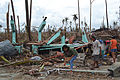 独鲁万市是另一重災區，圖中顯示一戶被風暴完全摧毀的房屋。