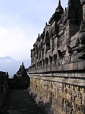 Borobudur in Java, Indonesia is the largest buddhist shrine in the world