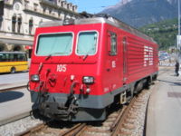 Electric locomotive of the Furka Oberalp Bahn (today MGB ) with balance lever coupling