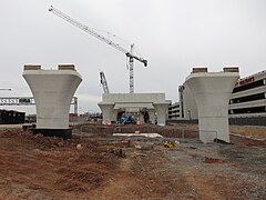 Construction of Dulles International Airport station in 2017