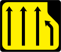 W 093R Lane Loss (Four to Three Lanes) - Right