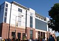 Kinnick Stadium's Paul W. Brechler press box as viewed from outside the stadium.