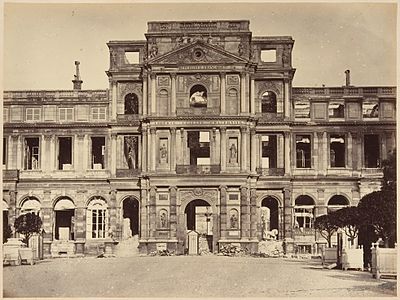 Ruins of the Palace after the arson, with walls intact