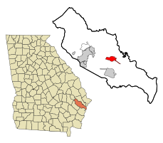 Location in Liberty County and the state of Georgia