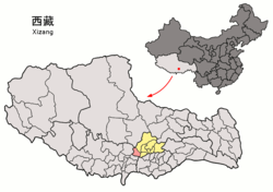 Location of Nyêmo County within Tibet Autonomous Region