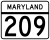 Maryland Route 209 marker