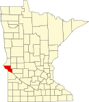 大石湖县在明尼苏达州的位置
