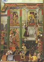 Shah Jahan receiving Persian Safavid ambassador Ali Mardan Khan in the year 1638.[7][8]