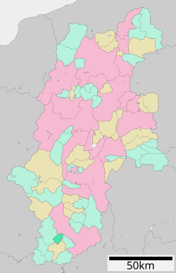 Location of Shimojō in Nagano Prefecture