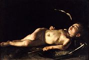 卡拉瓦乔 Sleeping Cupid. 72 × 105 cm.