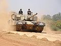 The Indian Army's Arjun main battle tank developed by DRDO and manufactured at Heavy Vehicles Factory.