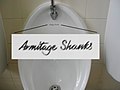 Armitage Shanks logo on a urinal