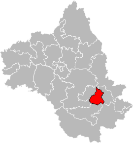 Situation of the canton of Millau-1 in the department of Aveyron