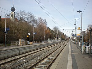 Two-tracked line with side platforms