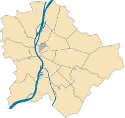 Location of District VI in Budapest (shown in grey)