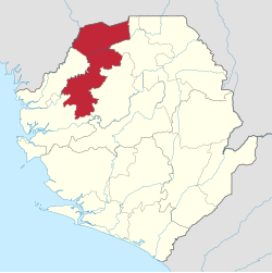 Location of Karene District in Sierra Leone