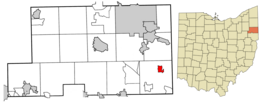 Location of New Middletown in Mahoning County and in the State of Ohio
