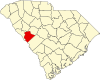 State map highlighting Edgefield County