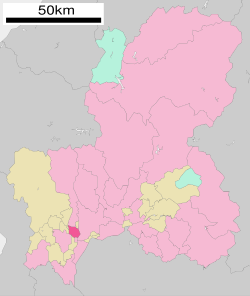 Location of Mizuho in Gifu Prefecture