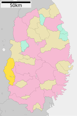 Location of Nishiwaga in Iwate Prefecture