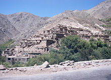 Mountain village on the slopes of the Salang Pass
