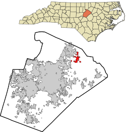 Location in Wake County and the state of North Carolina.