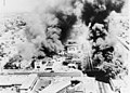 Burning buildings in Watts during the Riot in August 1965