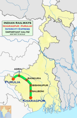 (Kharagpur–Purulia) Intercity Express route map