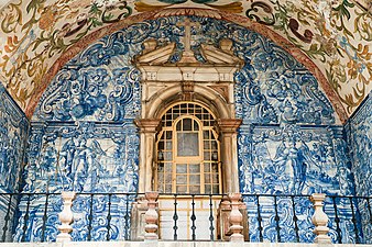 Azulejos vault in Óbidos, Portugal.