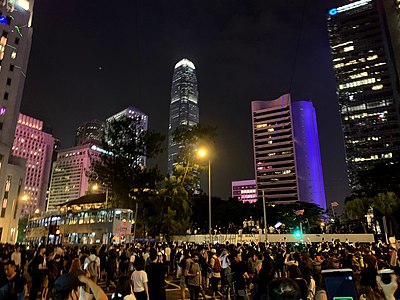 2019年10月14日遮打花園集會，聲援香港人權民主法案