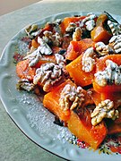 Baked pumpkin with walnuts