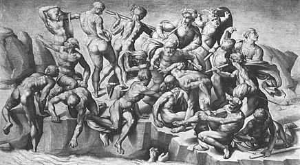 Cartoon of the Battle of Cascina by Michelangelo, lost fresco West wall