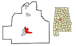 森特维尔在阿拉巴马州中的位置