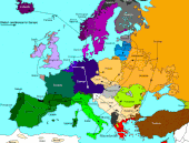 Map of Europe showing languages.