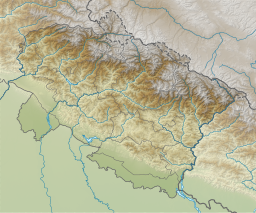 Location of Suryadhar Lake within Uttarakhand