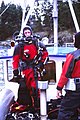 Kiss rebreather testing with Daniel Reinders as diver, pre-breathing the unit prior to dive.